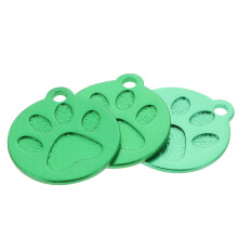 set haustier-id-schilder aus aluminium, personalisiert, pfotenform