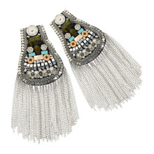 Shoulder Tassel Epaulettes: Beaded Chain Metal Vintage Badge For Jackets