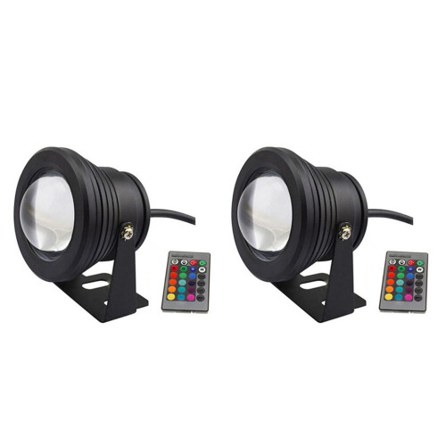led 10 w subacquea rgb 7 per piscina e fontana, 2 pezzi