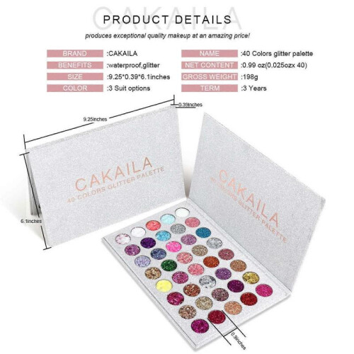 40 Colors Glitter Powder Sequin Curry Cream Diamond Glitter Eyeshadow 2
