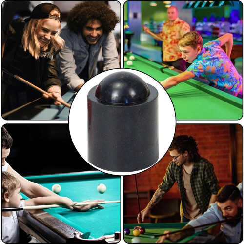 Pool Cue Protection End Cap Bumper, Shock Absorbing End Protector, Universal Fit for Table Games, Black 2