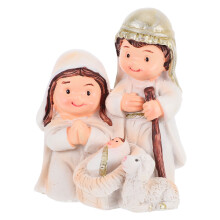 1Set White Resin Holy Family Christmas Ornament Mini Nativity Figurine