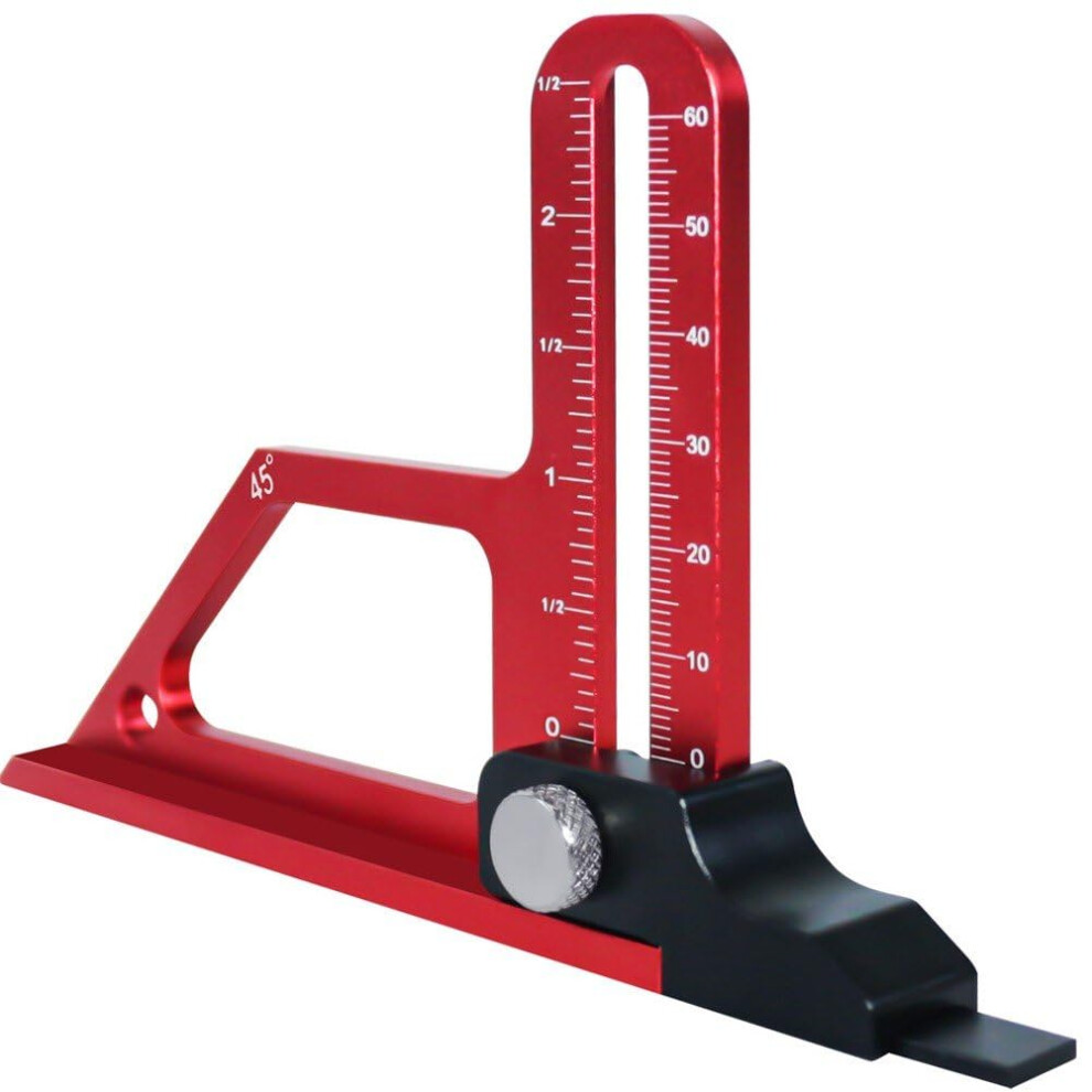 Height Gauge Adjustable Aluminum Alloy Depth Gauge Dual Scales Ruler Woodworking Measuring Instrument Home Use 9084446170238