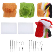 2 sets diy-nadelvlies-set mit mini-dekorationen und wollefilz-materia