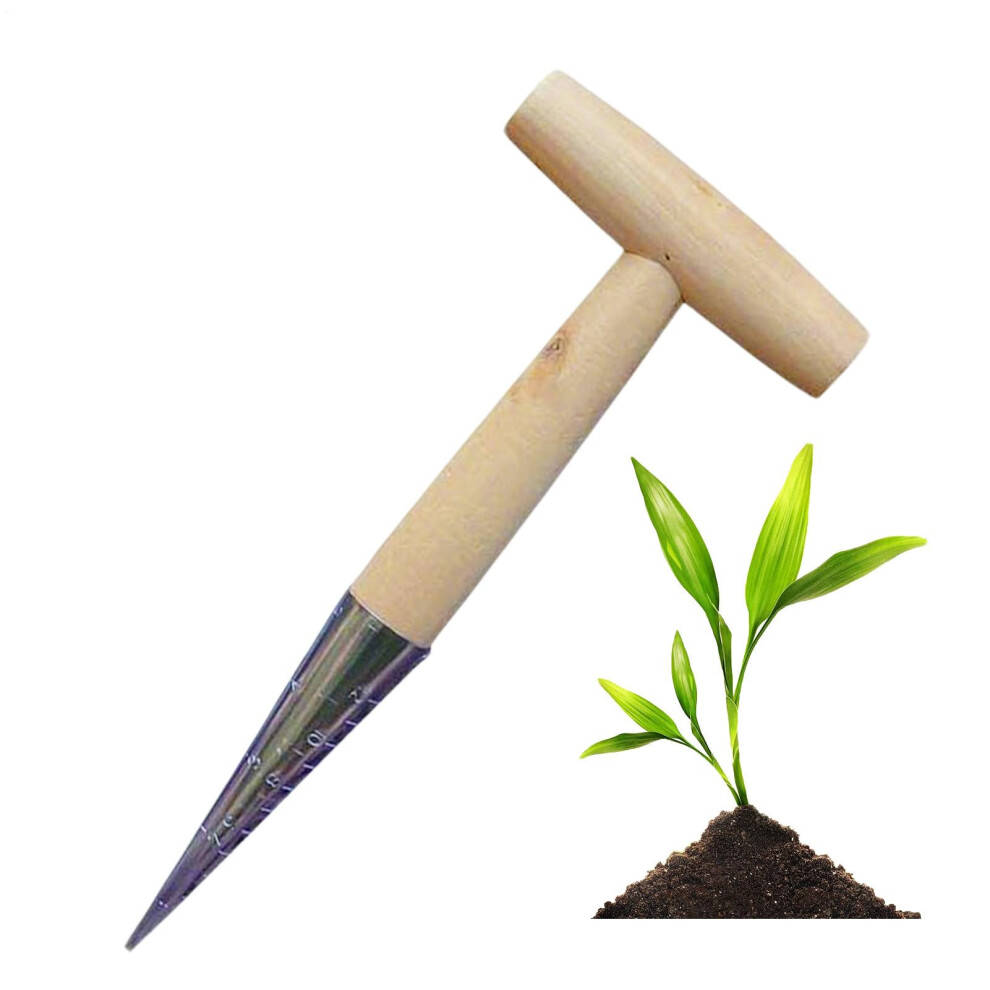 Hole Digger Handheld Punch, 11.03x4.33in T-Shaped Tool, Seed Hole Punch For Vegetables, Garden Tool For Tomatoes-image-OPC-PKTDSMD-NEW