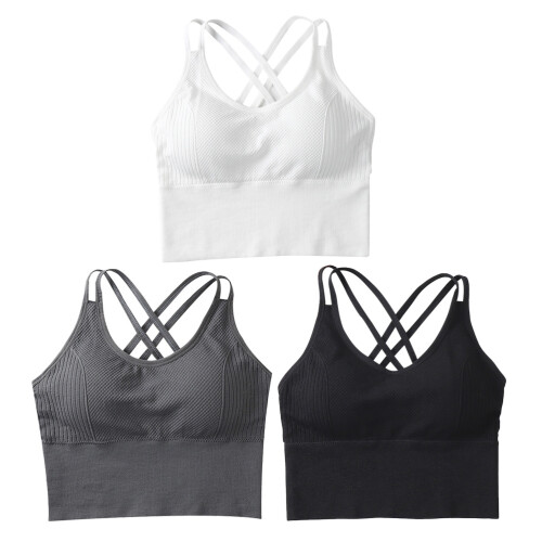 3 pezzi canotte con cinghie incrociate, top yoga 1