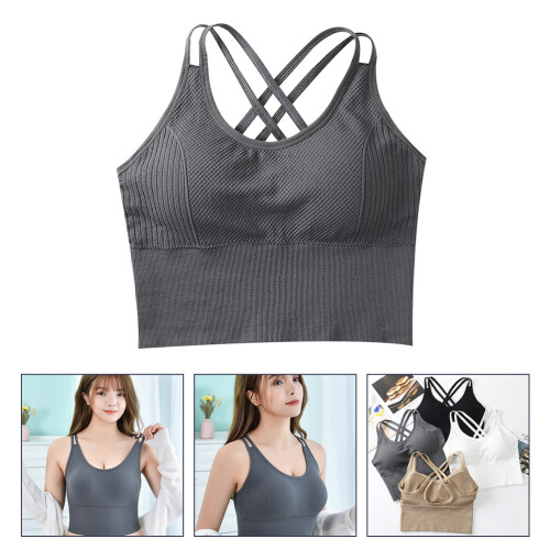 3 pezzi canotte con cinghie incrociate, top yoga 2