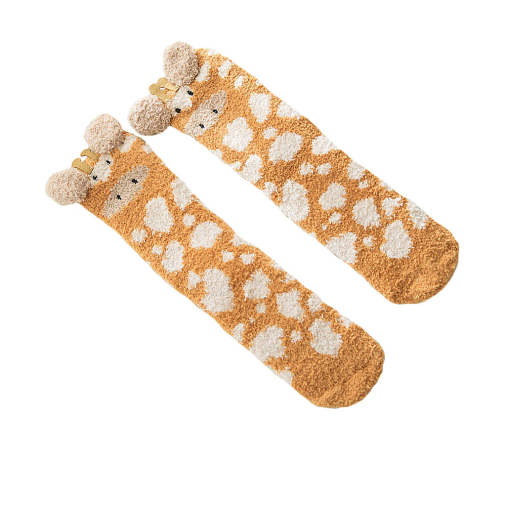 Invernali In Pile Con Design Giraffa, Gamba,