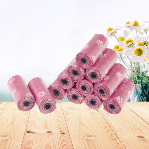 24 buste igieniche rosa biodegradabili per feci 1