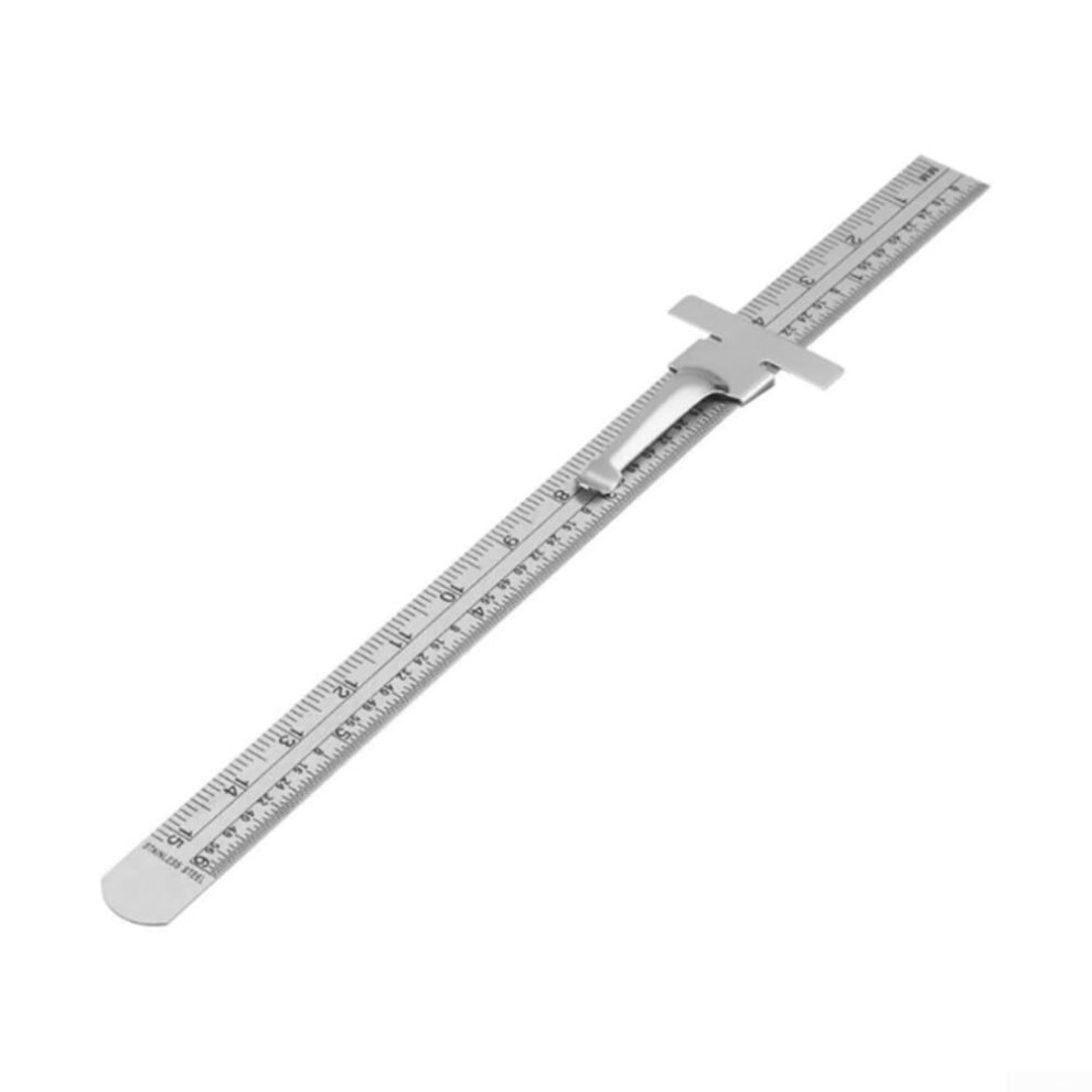Stainless Steel Pocket Ruler, Metric And Imperial Scales, Compact Measuring Tool For Crafts And Diy Projects 9016109169556