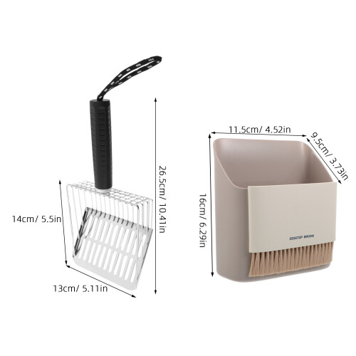 Rvs Kattenbak Schep Met Houder Ergonomisch En Schuifbaar Design 2