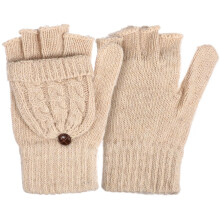 1 paar Damen Wollhandschuhe mit , Winterhandschuhe beige