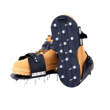 Lawn Aerator Shoes Garden Spike Shoes With Adjustable Buckles One Size Black Nail Length 5 Cm For Yard Patio Garden