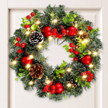 weihnachtskranz mit licht für eingangstür und wanddekoration, set
