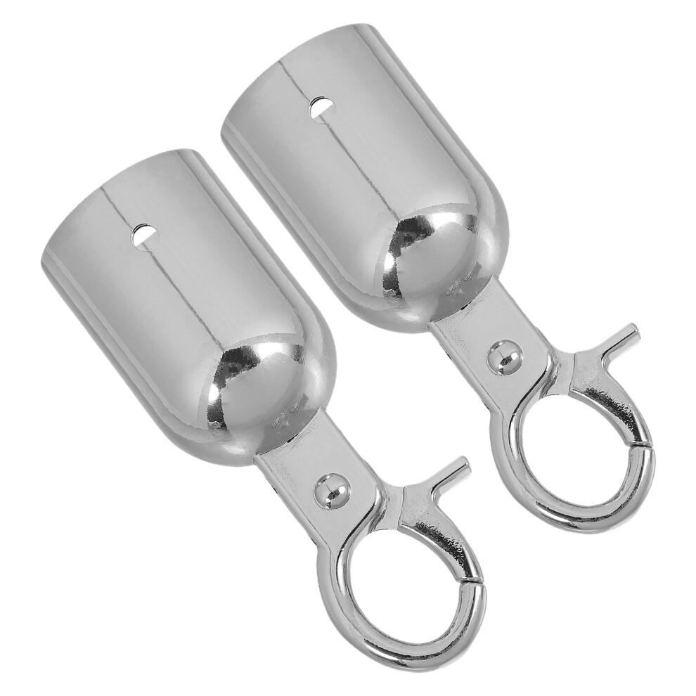 2 Pcs Rope End Stopper Cord Caps With Lobster Claw Clasps For Crowd Control 3313972329442