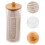 48pcs portable mini tea cups with rack, unbreakable straw set 11