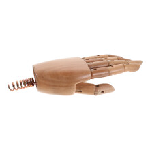 Mannequin Hand: Realistic Left Wooden Model With Movable Joints