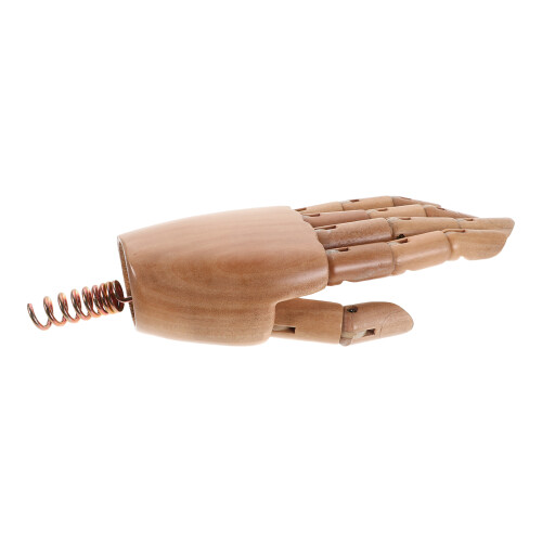 Mannequin Hand: Realistic Left Wooden Model With Movable Joints