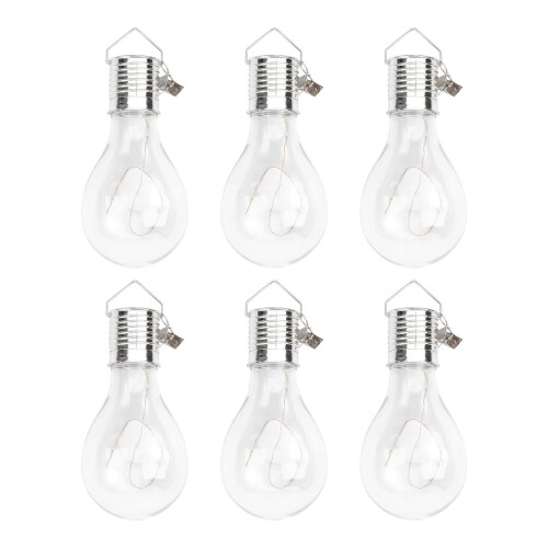 6pcs solar powered led chandelier bulb copper wire warm white light