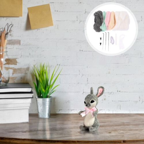 conjunto kit fieltro com agulha diy, coelho páscoa , artesanato 1