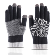 1Paar Schwarze Kaschmir Handschuhe Dick Warm Für Winter Touch