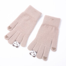 1 paar karierte, dickere Winterhandschuhe mit Touchscreen-Funktion
