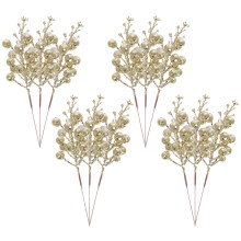 12Pcs Golden Artificial Berry Stems for Xmas Tree Wreath Crafts