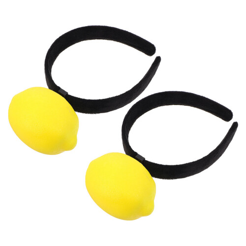 2Pcs Fruit Headband Plush Lemon Hat For Parties Weddings