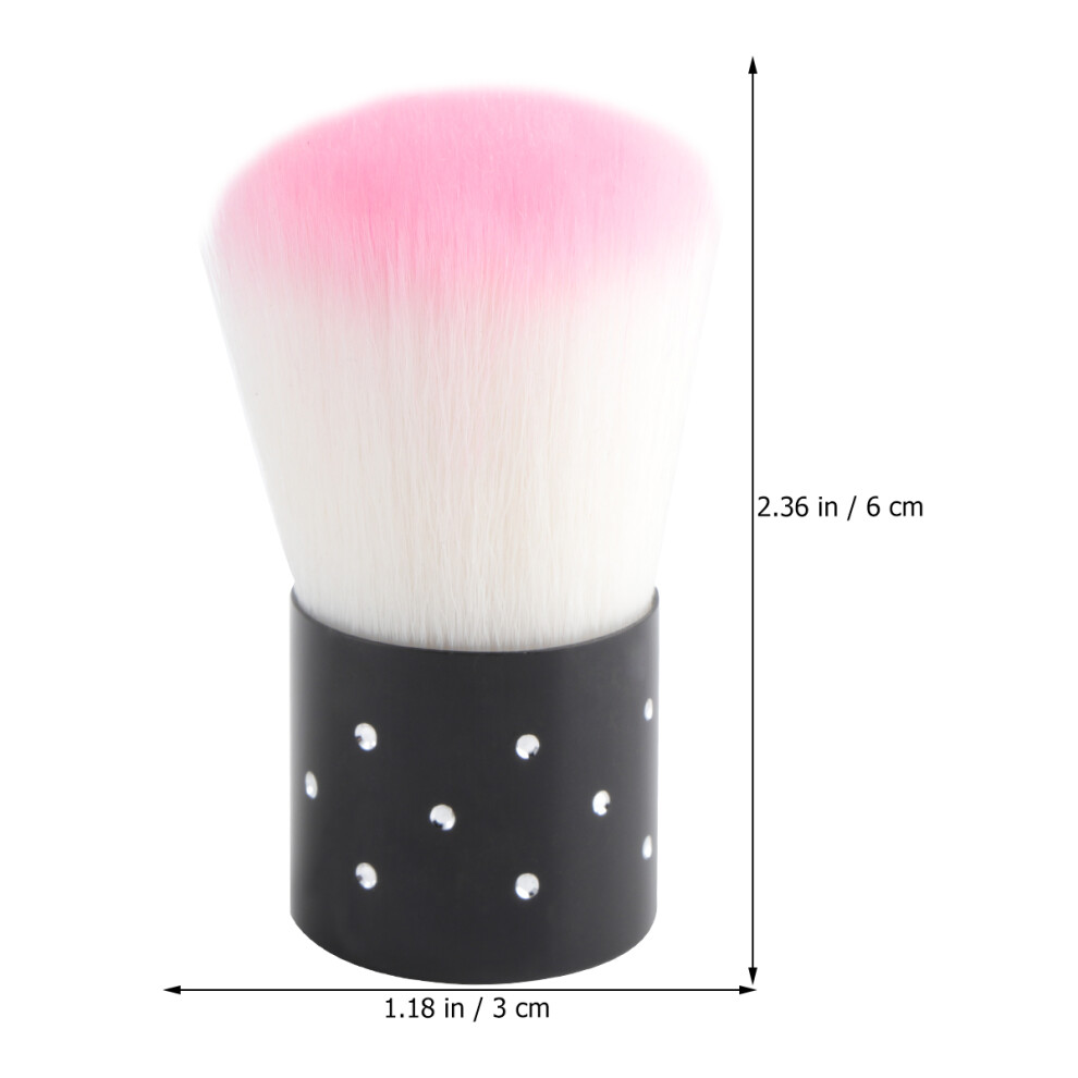 Totority Pink 3Pcs Portable Manicure Brush Set For Nail Dust Cleaning