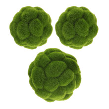 3pcs artificial moss orbs: realistic faux greenery balls for decor