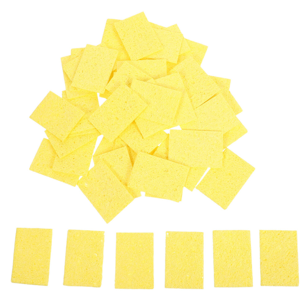 50Pcs Yellow Soldering Iron Cleaning Sponge For High Temp Welding 3314080004351