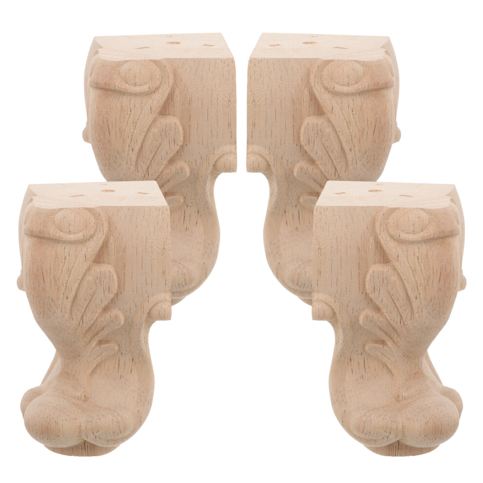 4Pcs Wooden Furniture Leg Carved Pattern Couch Sofa Foot 3314080041349