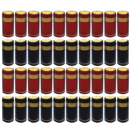 200pcs red or black shrink capsules with golden edge