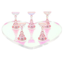 heart-shaped acrylic nail holder for practice portable display stand