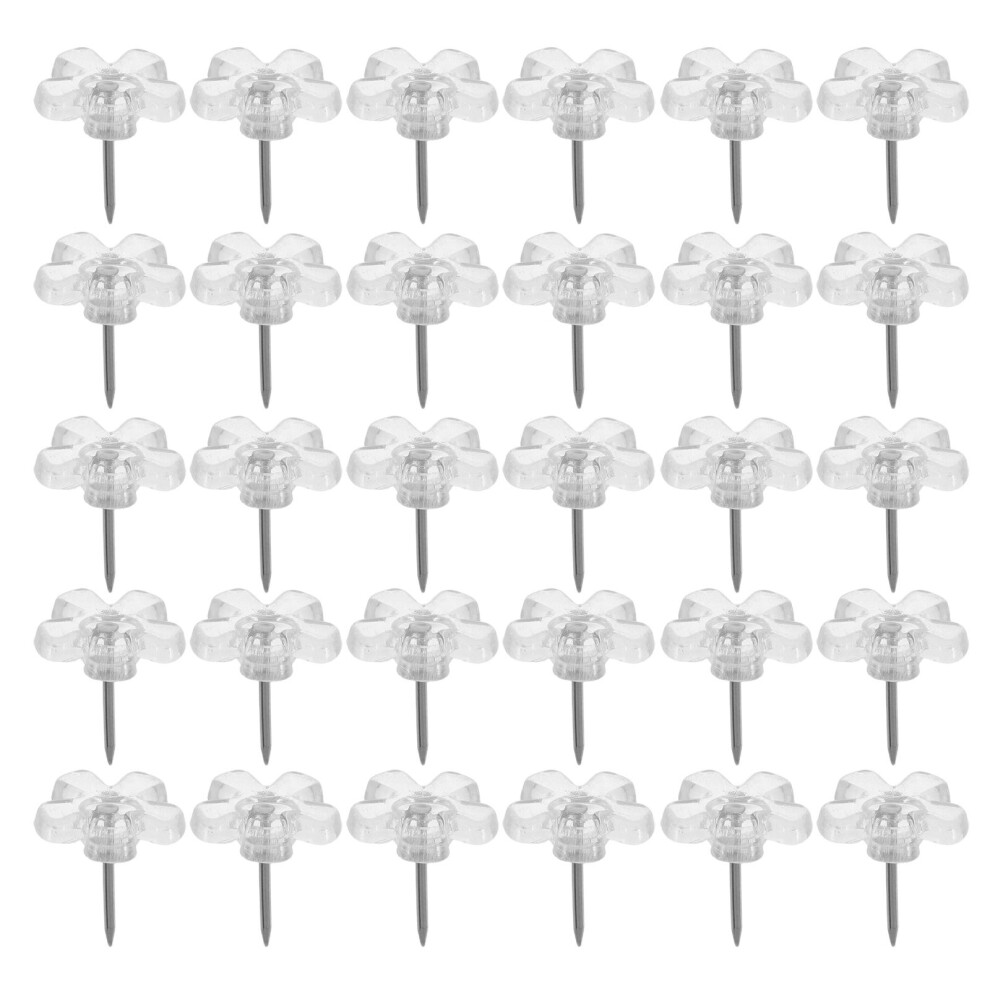 200Pcs Transparent Plastic Flower Push Pins For Cork Board Display 3313972392699
