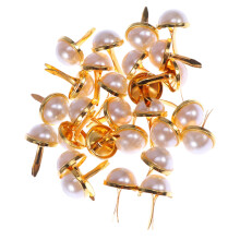120pcs 12mm golden half round pearl head brads pins for diy crafts