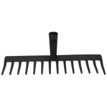 14-Teeth Leaf Steel Rake For Garden Cleaning Diy Home Farm Use Black