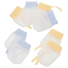 4 pairs breathable mesh mittens with drawstring for newborns 0-6m