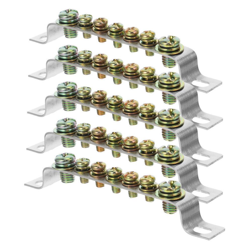 5Pcs Brass 7-Pos Grounding Copper Terminal Block High Conductivity 3314080049437