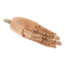 wooden articulated hand mannequin with movable joints for drawing sketching