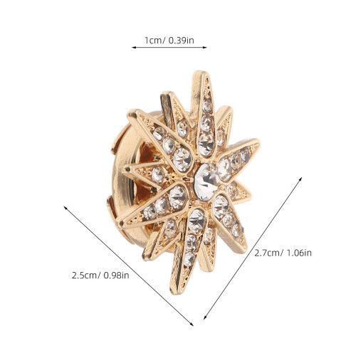 1 pair rhinestone button covers clip-on hexagram clips for outfits 2