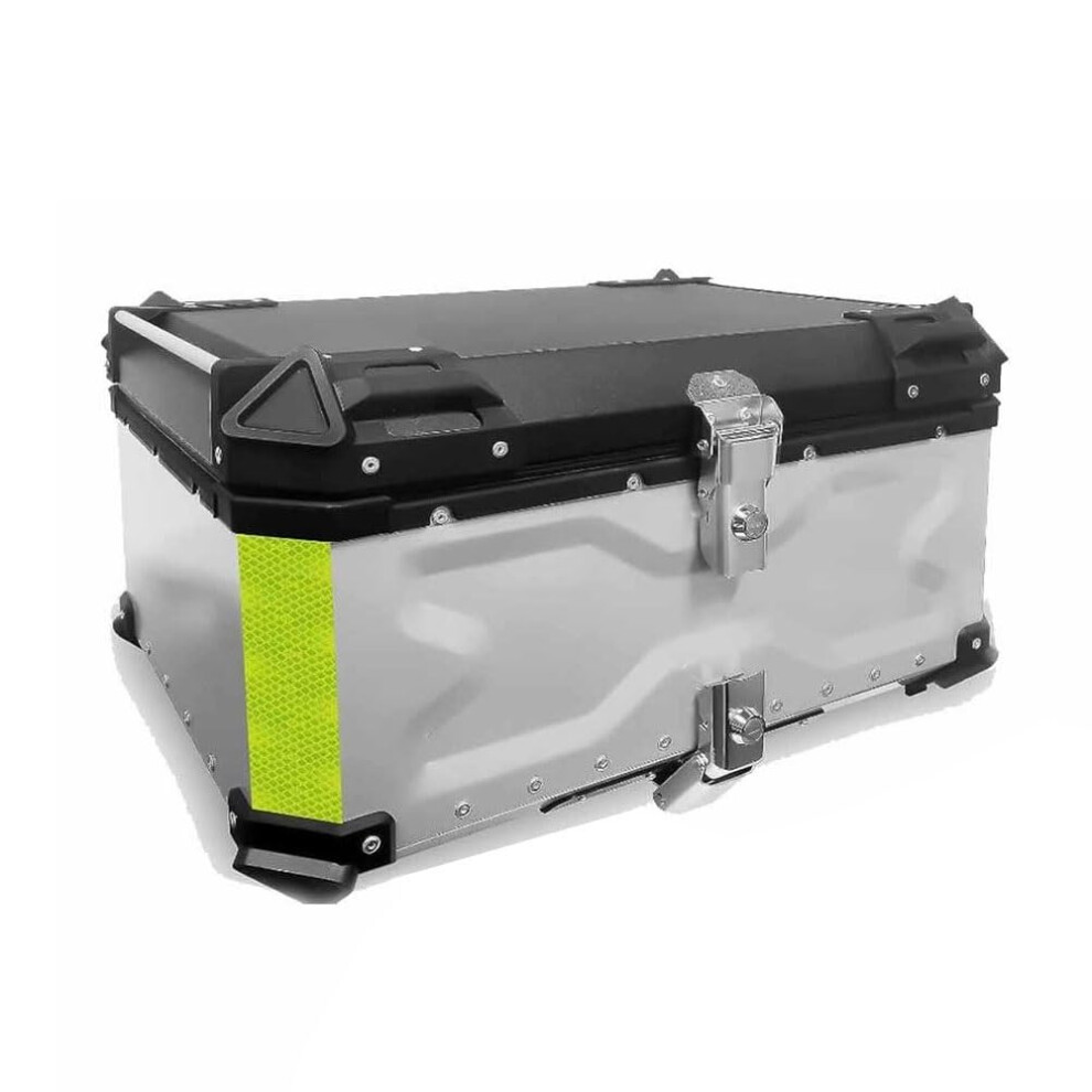 Motorcycle Top Box Aluminum Top Case 28L 36L 45L 55L 65L 80L 100L Security Lock Motorbike Trunk Tour Tail Box Silver 9016109170583