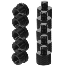 10-teiliger Mikrofon-Adapter 5/8 auf 3/8 Zoll, Aluminium schwarz