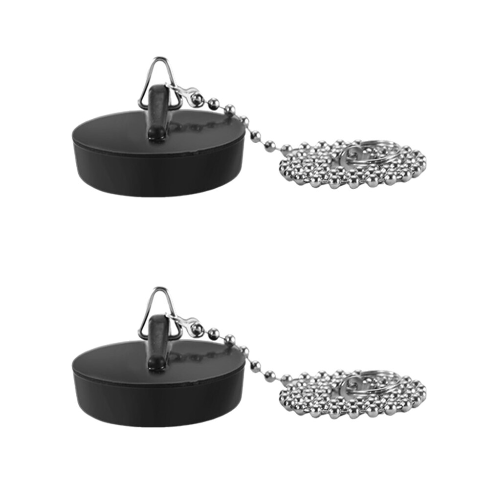 Drain Stopper Sink Plug, 2 Pack Universal Bath Plug With Stainless Steel Chain And S Shaped Hook, 40Mm, Chain 40Cm 9393856072774