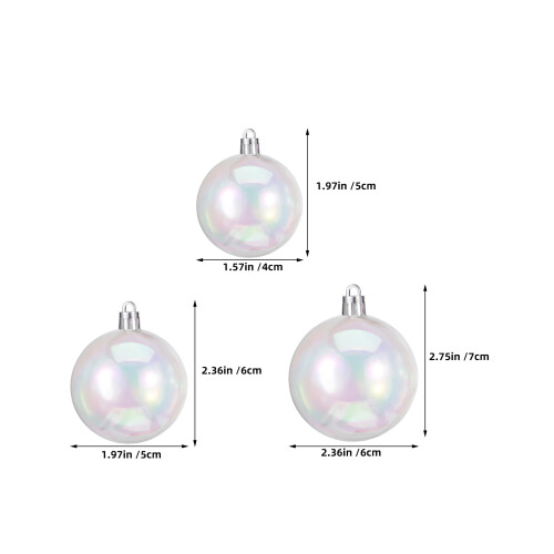 30Pcs Clear Iridescent Plastic Baubles Xmas Tree Hanging Decorations 1