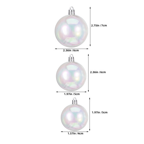30Pcs Clear Iridescent Plastic Baubles Xmas Tree Hanging Decorations 2