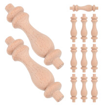 12Stk Unlackierte Holzspindel Baluster Dekorative Holzstäbe Für Schrank