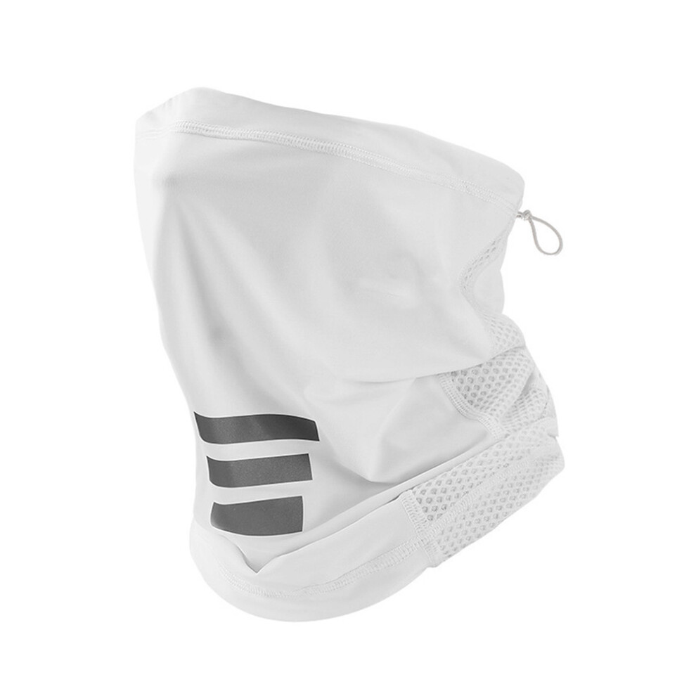 Sun Block Cycling Mask Ice Silk Breathable Face Cover Unisex White 3314085333340