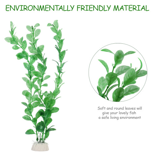3Pcs Green Plastic Artificial Aquarium Plants Decor 2