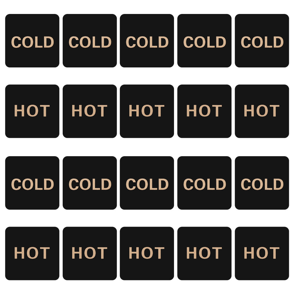 10 Pairs Acrylic Hot And Cold Water Label Stickers For Faucets Sinks 3314085356684
